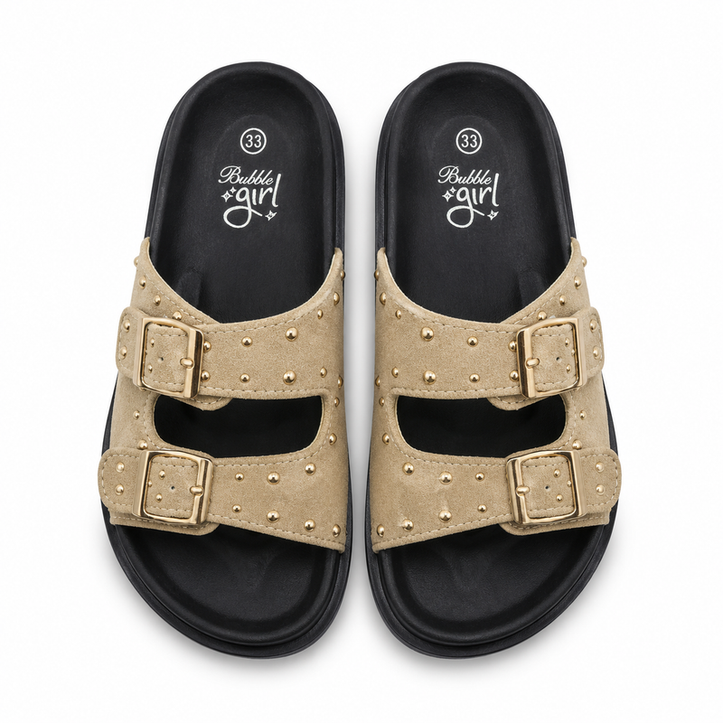 Claquettes Filles Beige 