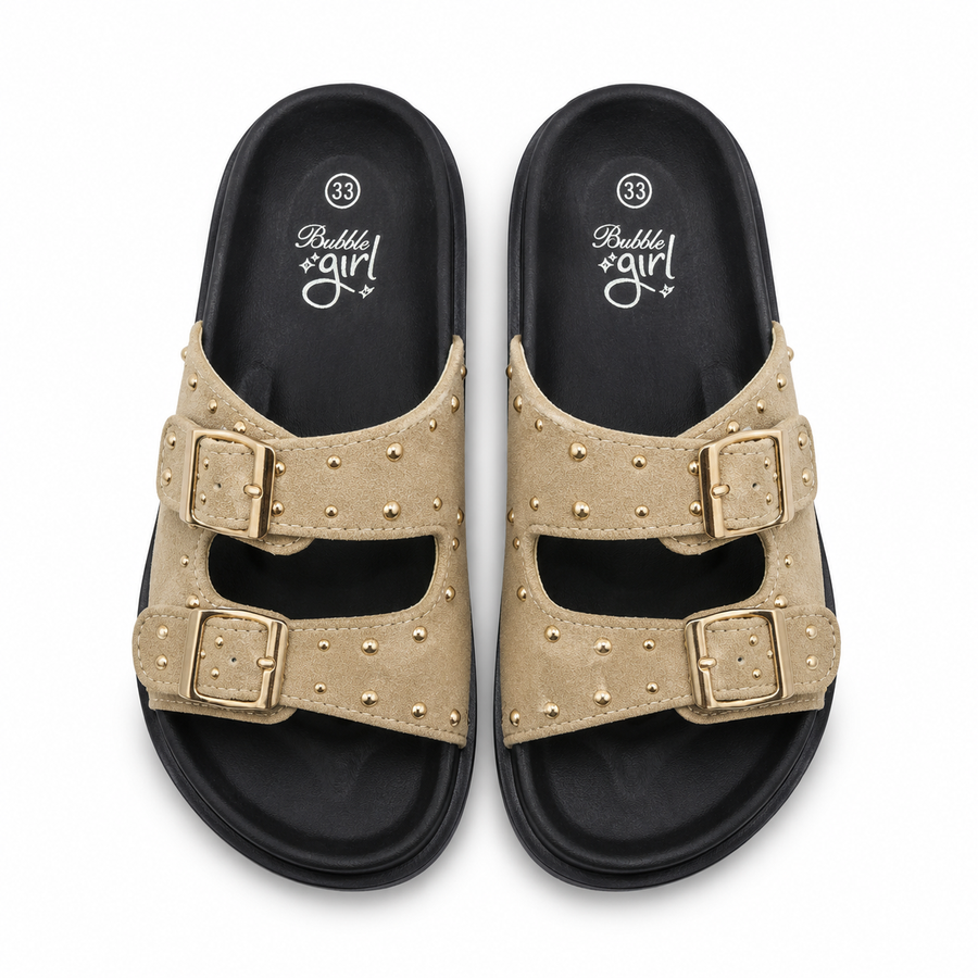Claquettes Filles Beige 