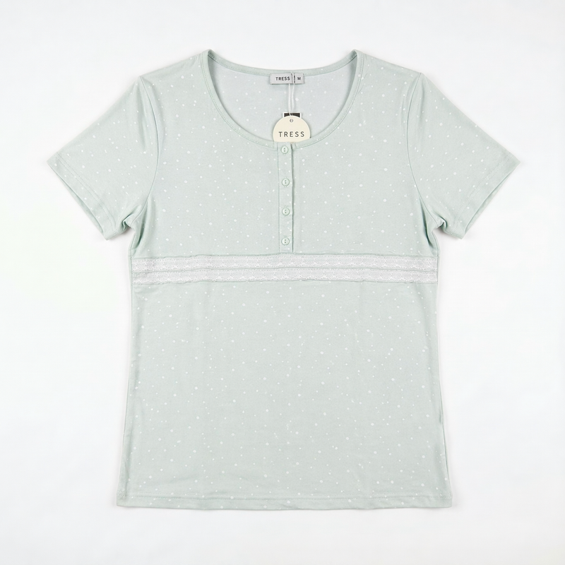 Pyjama Tress Femme Vert Menthe avec Dentelle – Importé d’Espagne 🇪🇸