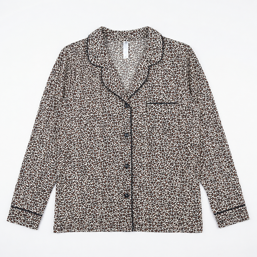 Pyjama Tress Femme Léopard Marron – Importé d’Espagne 🇪🇸