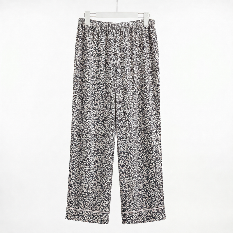 Pyjama Tress Femme Léopard Noir & Rose – Importé d’Espagne 🇪🇸