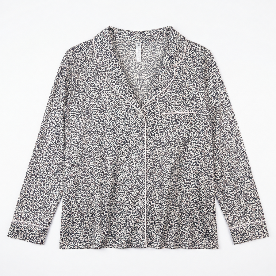 Pyjama Tress Femme Léopard Noir & Rose – Importé d’Espagne 🇪🇸
