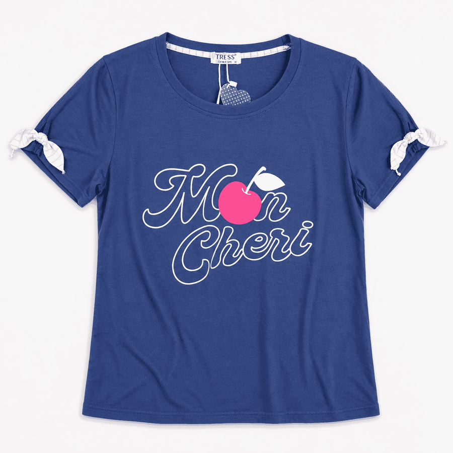Pyjama Femme Bleu Marine « Mon Chéri » Coton TRESS – Importé d'Espagne 🇪🇸