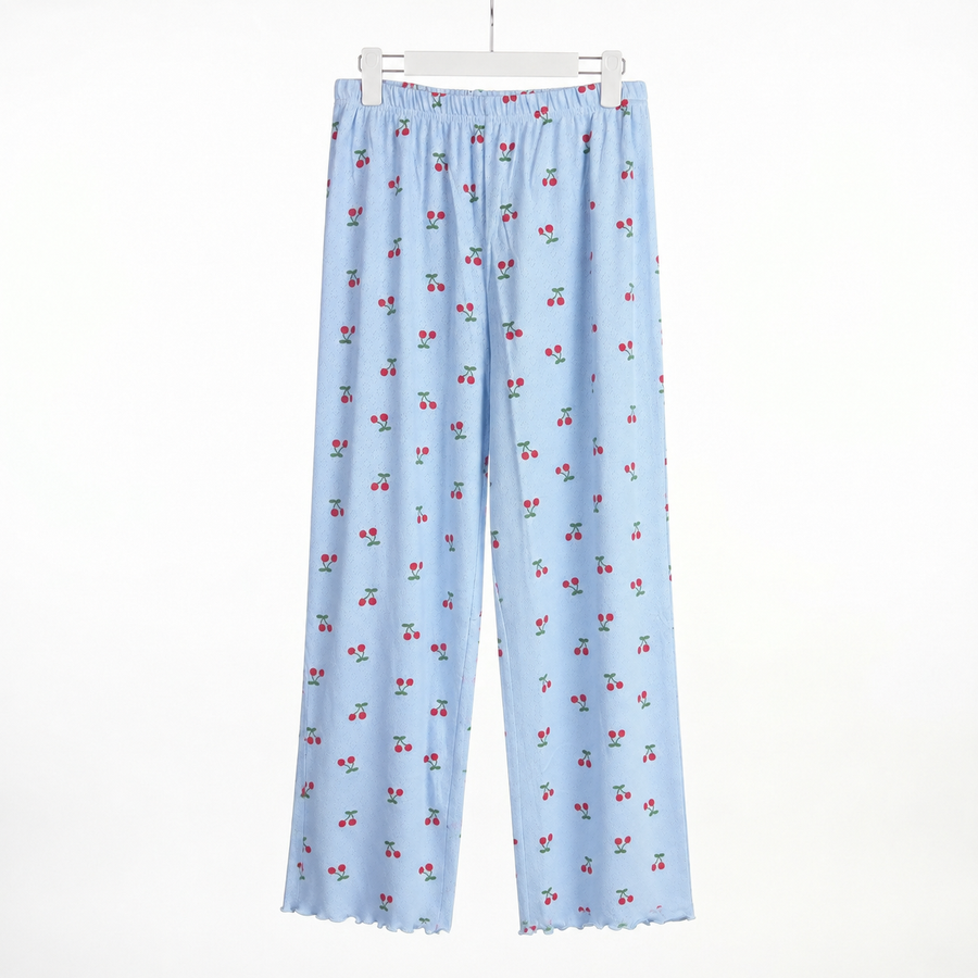 Pyjama Tress Femme Bleu Ciel Cerises – importé d’Espagne 🇪🇸