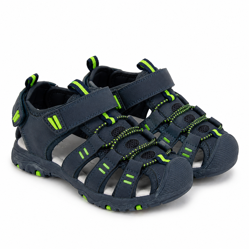 Sandales Sport Enfant Scratch Vert Fluo  – Importées d'Espagne 🇪🇸