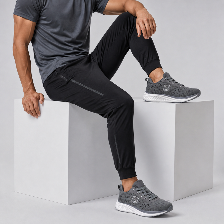 Sneakers Homme Grises Respirantes “Double Memory” – Importées d’Espagne 🇪🇸