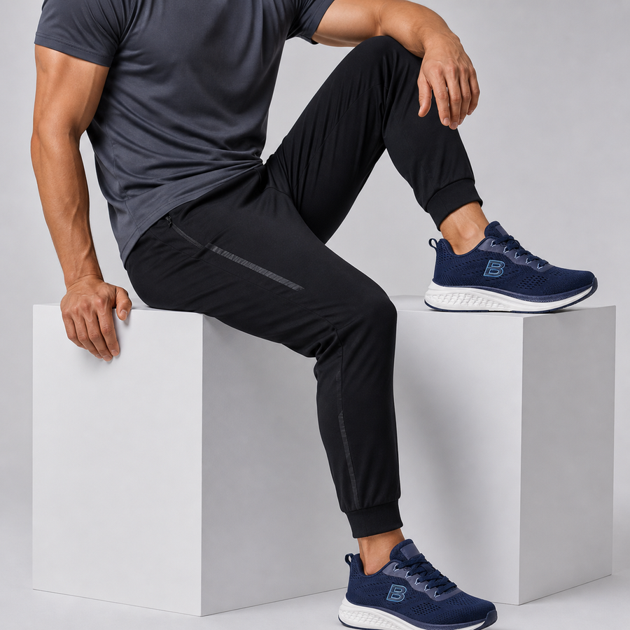 Sneakers Homme Bleu Marine  Respirantes “Double Memory” – Importées d’Espagne 🇪🇸