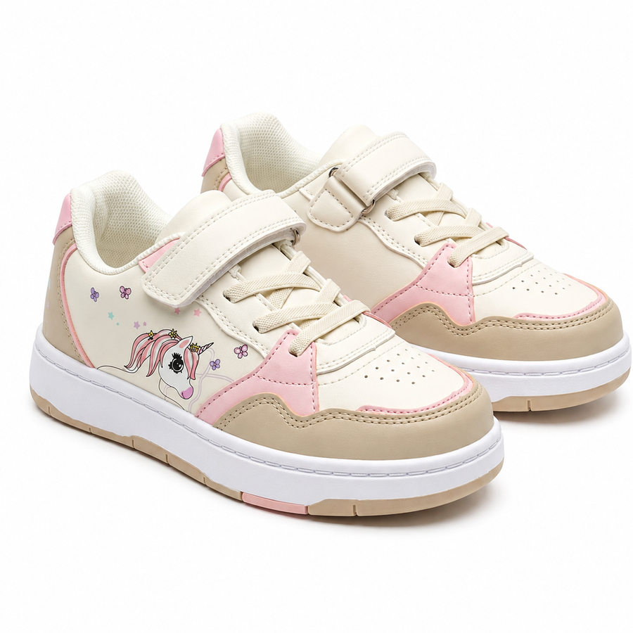 Baskets Fille – Licorne – Importées d’Espagne 🇪🇸 – Beige