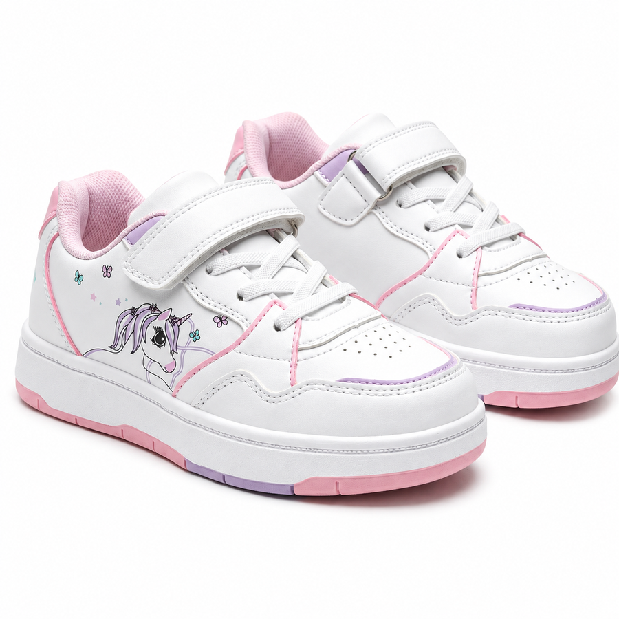 Baskets Fille – Licorne – Importées d’Espagne 🇪🇸 – Blanc
