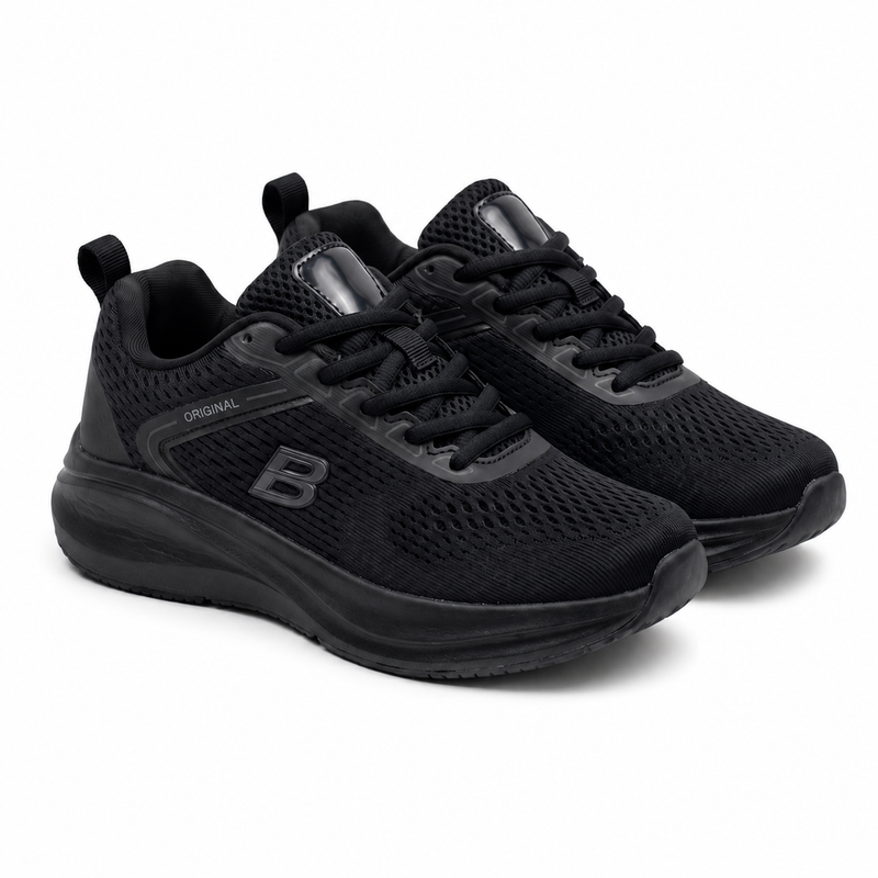 Sneakers Sport Noires Wide Fit “Double Memory” – Importées d’Espagne 🇪🇸