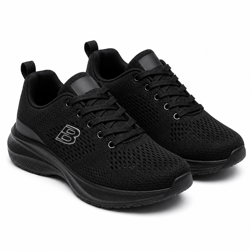 Sneakers Femme Noires Respirantes “Double Memory” – Importées d’Espagne  🇪🇸