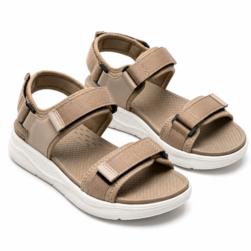Sandales Sport Beige Doubles Brides – Importées d’Espagne 🇪🇸