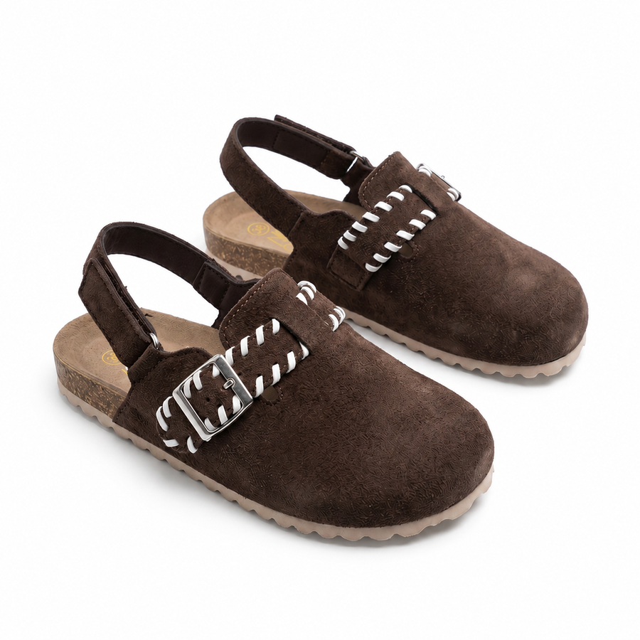 Sabots Fille Bohème Chic Marron – Importées d’Espagne 🇪🇸