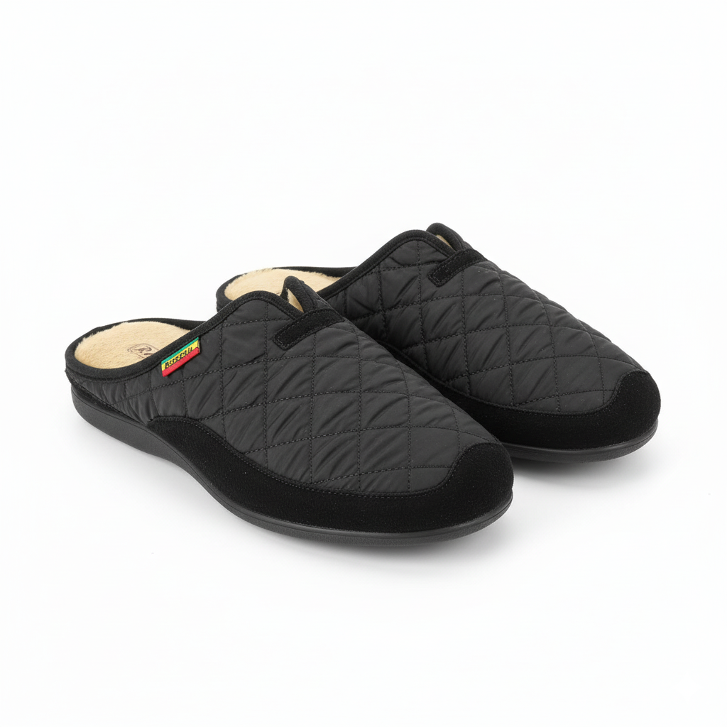 Chaussons noirs pour homme Bombas, design élégant avec doublure chaude, idéals pour la maison