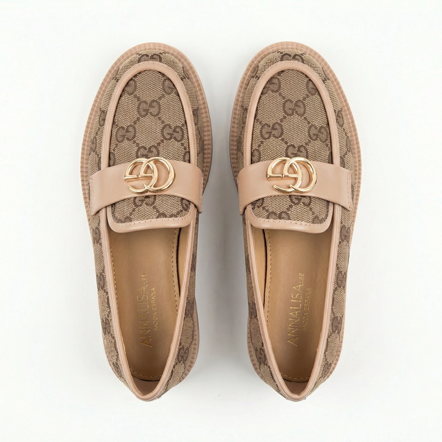 Mocassins Femme Taupe Clair – Fabriqué en Espagne 🇪🇸