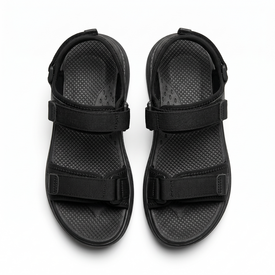 Sandale Sport Unisex Triple Velcro Semelle Chunky - Importees d'Espagne 🇪🇸 - Noir
