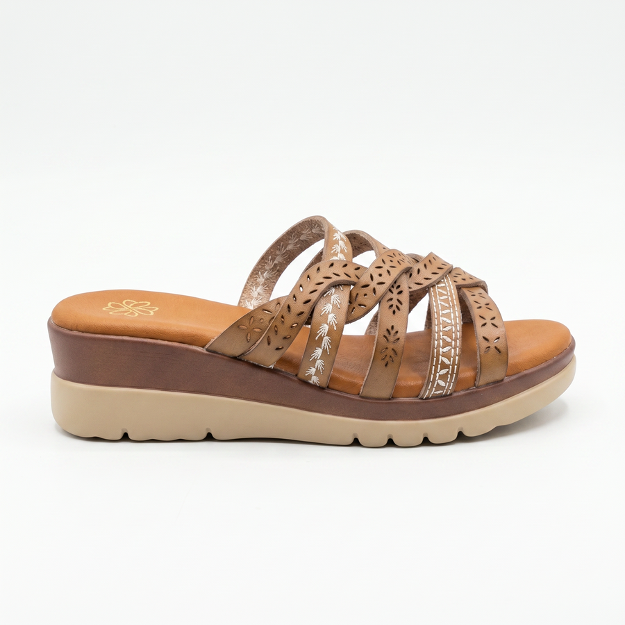 Sandales Femme Tressées Multi-Brides – Importées d'Espagne 🇪🇸 – Cognac
