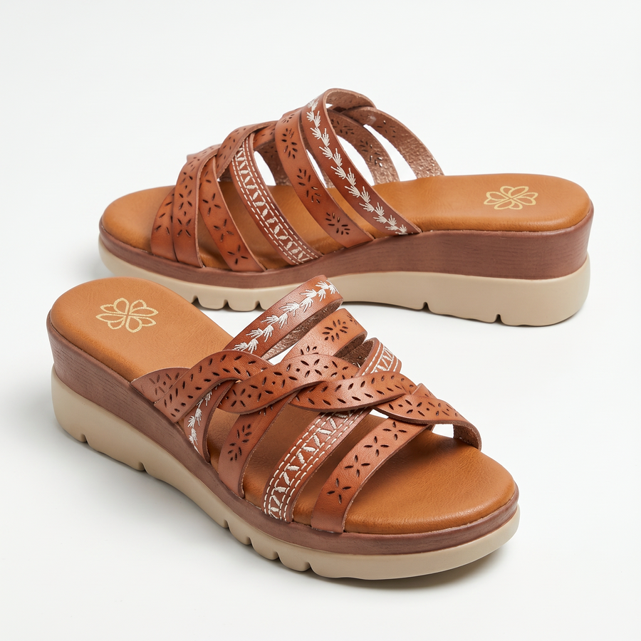Sandales Femme Tressées Multi-Brides – Importées d'Espagne 🇪🇸 – Camel