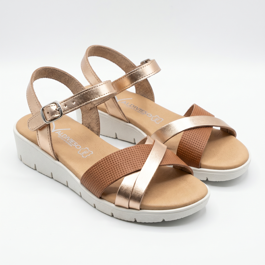 Sandales Femme VALDIVIESO – Fabriquées en Espagne 🇪🇸 – Gold