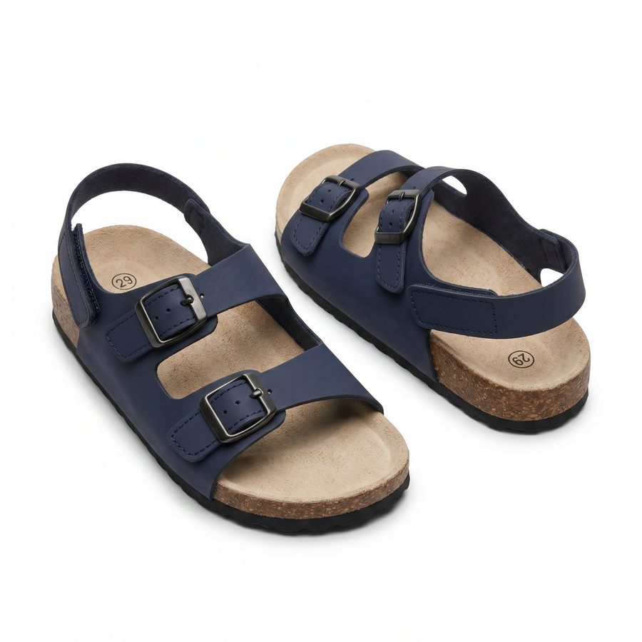 Sandales Enfant Bleu Marine Boucles & Scratch – Importées d’Espagne 🇪🇸