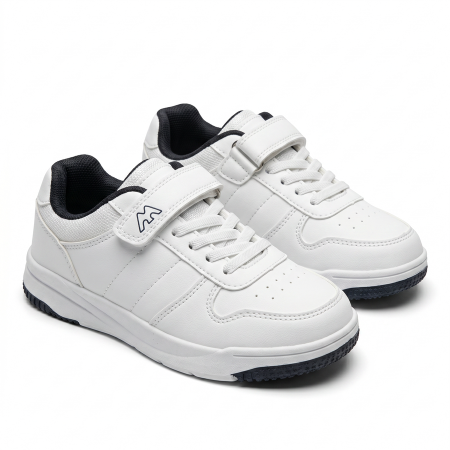 Baskets Garçon Lacets – Respirantes – Importées d’Espagne 🇪🇸 – Blanc