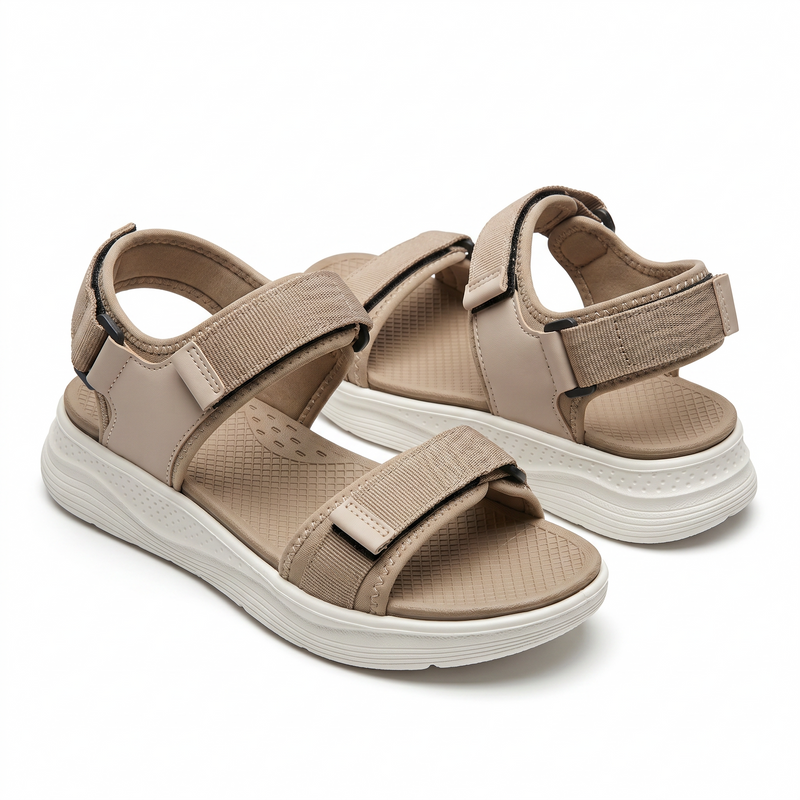 Sandales Sport Beige Doubles Brides – Importées d’Espagne 🇪🇸