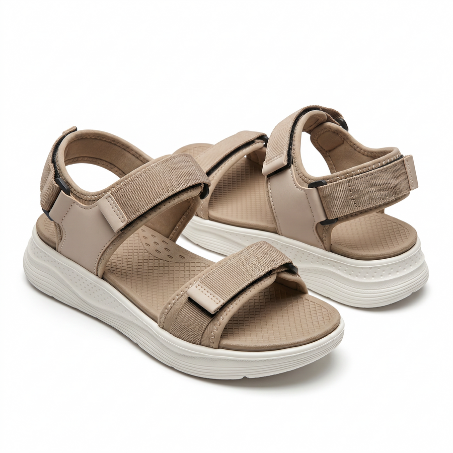 Sandales Sport Beige Doubles Brides – Importées d’Espagne 🇪🇸