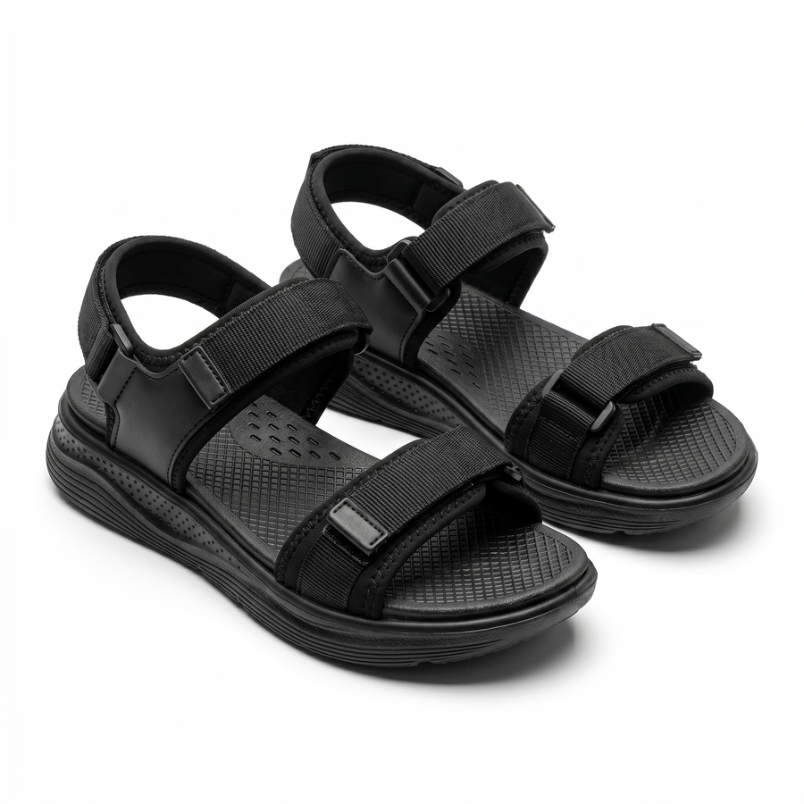 Sandale Sport Unisex Triple Velcro Semelle Chunky - Importees d'Espagne 🇪🇸 - Noir