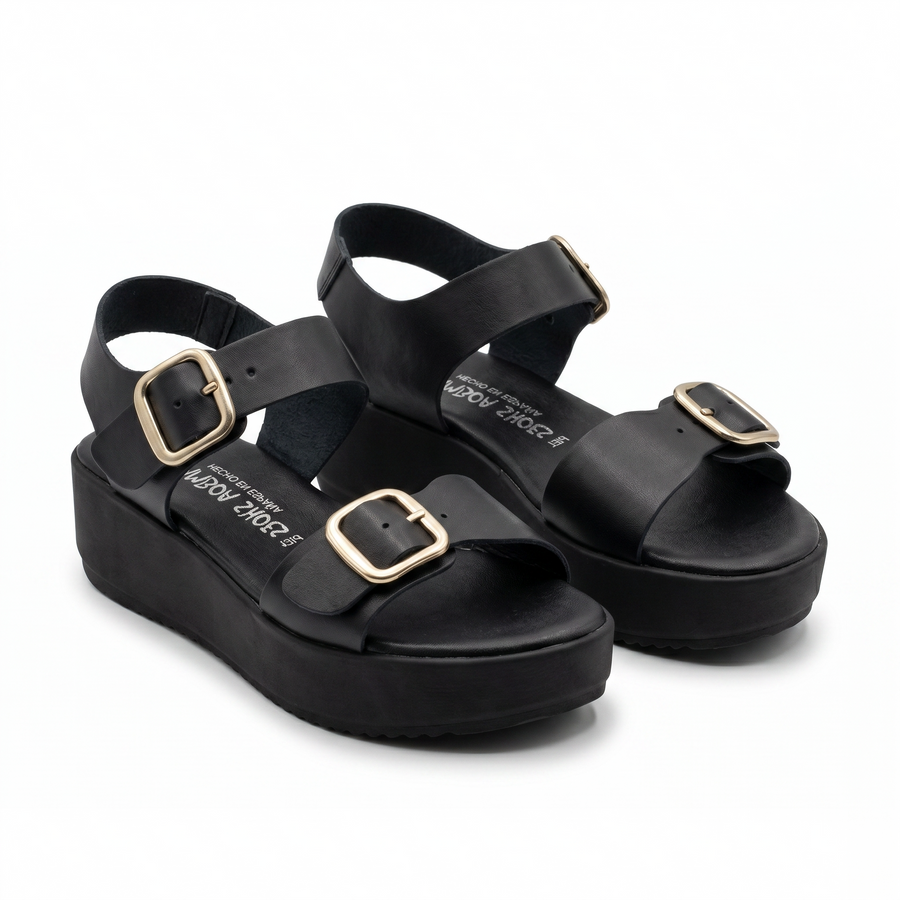Sandale Femme GAMBOA SHOES – Noir – Fabriquées en Espagne 🇪🇸