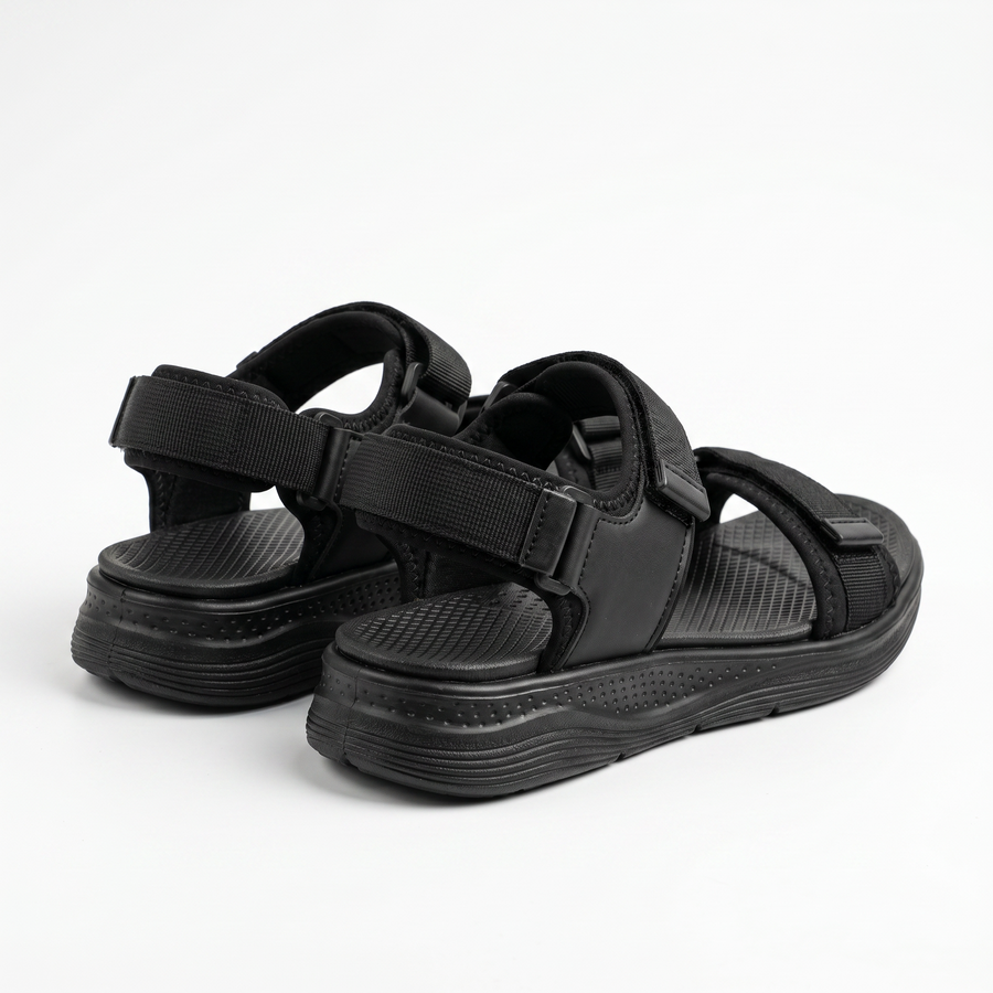 Sandale Sport Unisex Triple Velcro Semelle Chunky - Importees d'Espagne 🇪🇸 - Noir