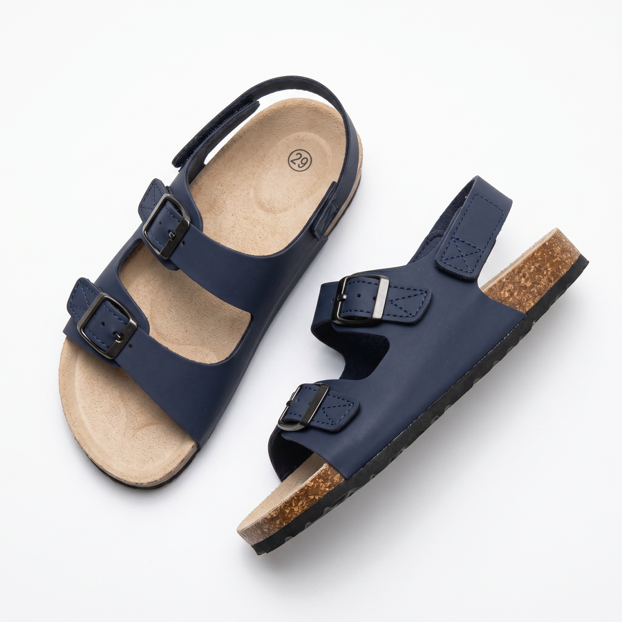 Sandales Enfant Bleu Marine Boucles & Scratch – Importées d’Espagne 🇪🇸