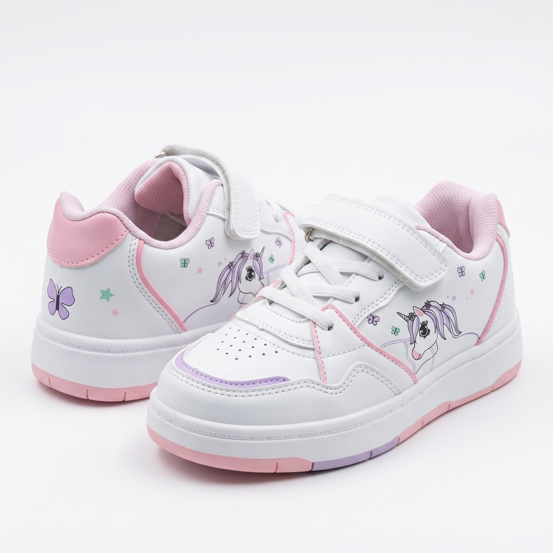 Baskets Fille Licorne Blanches – Importées d’Espagne 🇪🇸