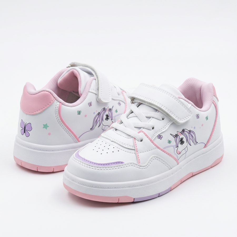 Baskets Fille – Licorne – Importées d’Espagne 🇪🇸 – Blanc