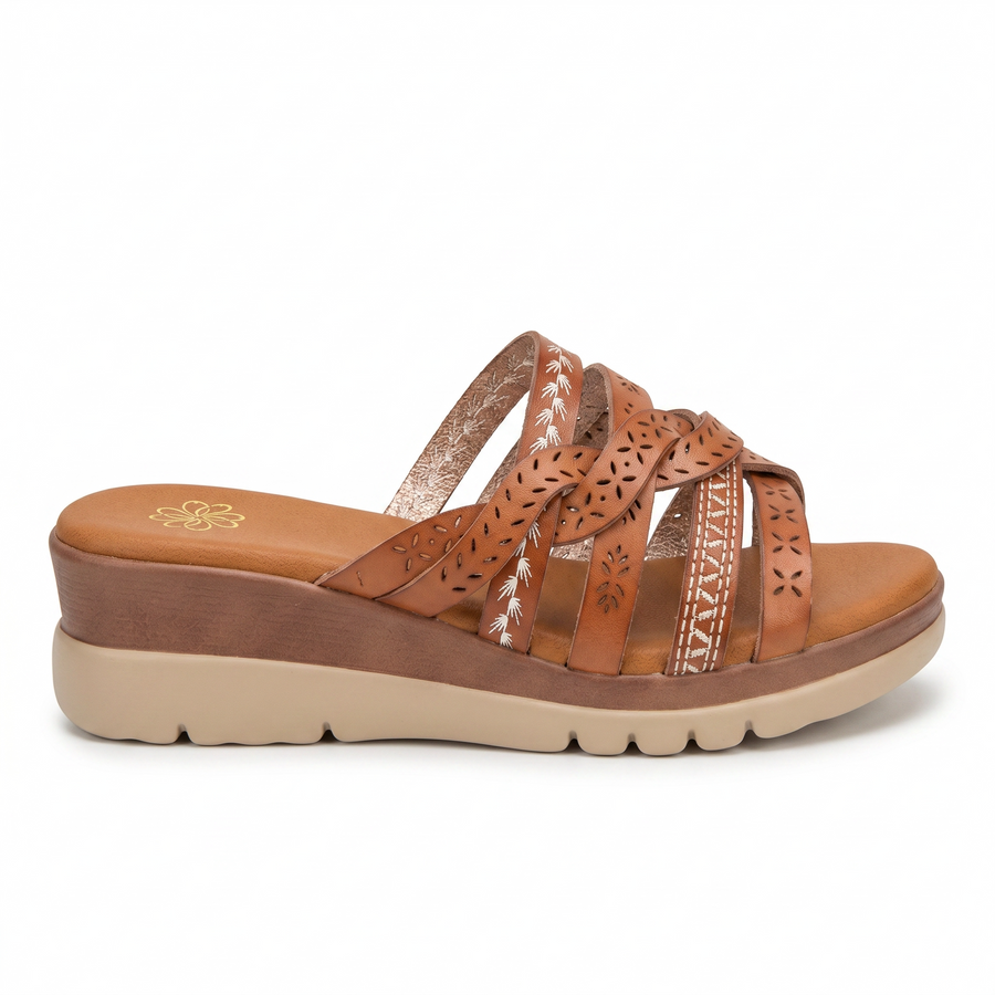 Sandales Femme Tressées Multi-Brides – Importées d'Espagne 🇪🇸 – Camel