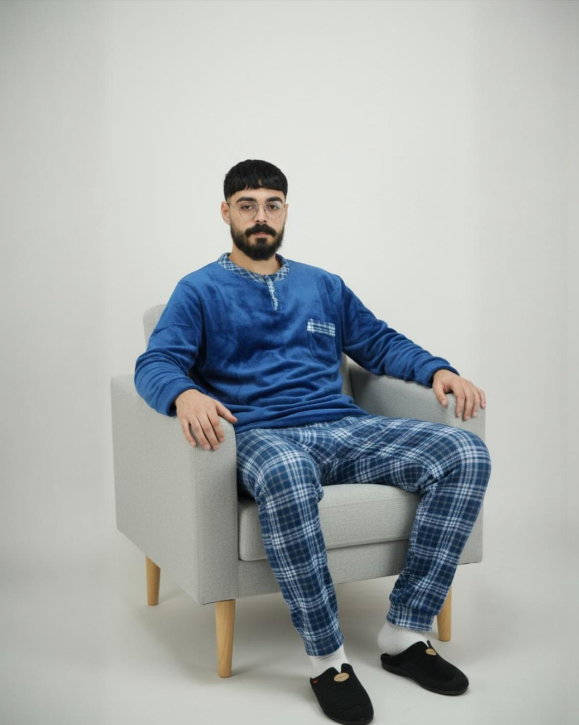 Pyjama Homme Hiver Importé d’Espagne – Confort & Élégance - (KF 46)