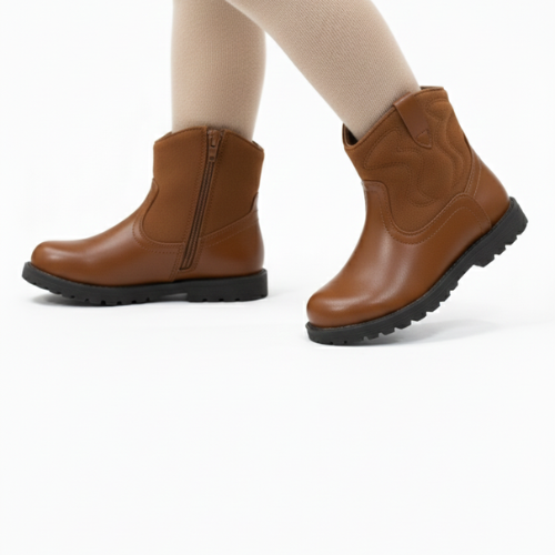 Bottines Fille Camel – Style Western – Importées d'Espagne 🇪🇸