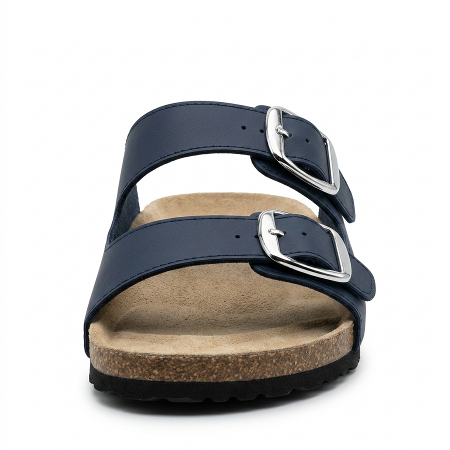 Sandales Homme Doubles Brides à Boucles Métalliques – Importées d'Espagne 🇪🇸 – Bleu