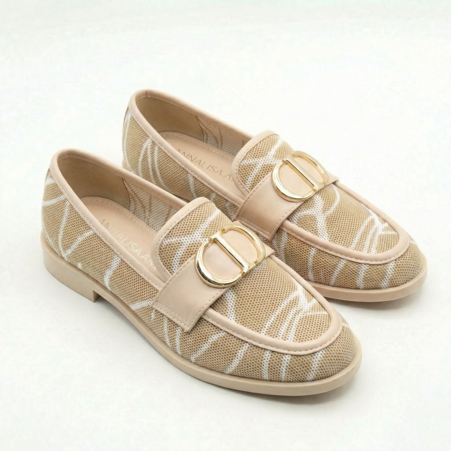 Mocassins femme beige & écru – Fabriqués en Espagne 🇪🇸