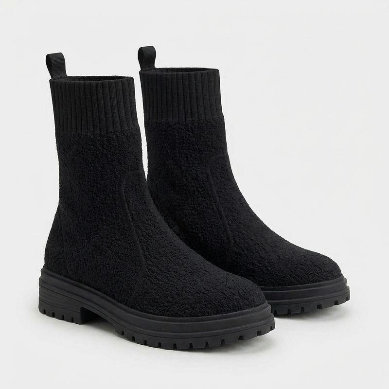 Bottines Femme Noires Style Chaussette – Importées d’Espagne 🇪🇸