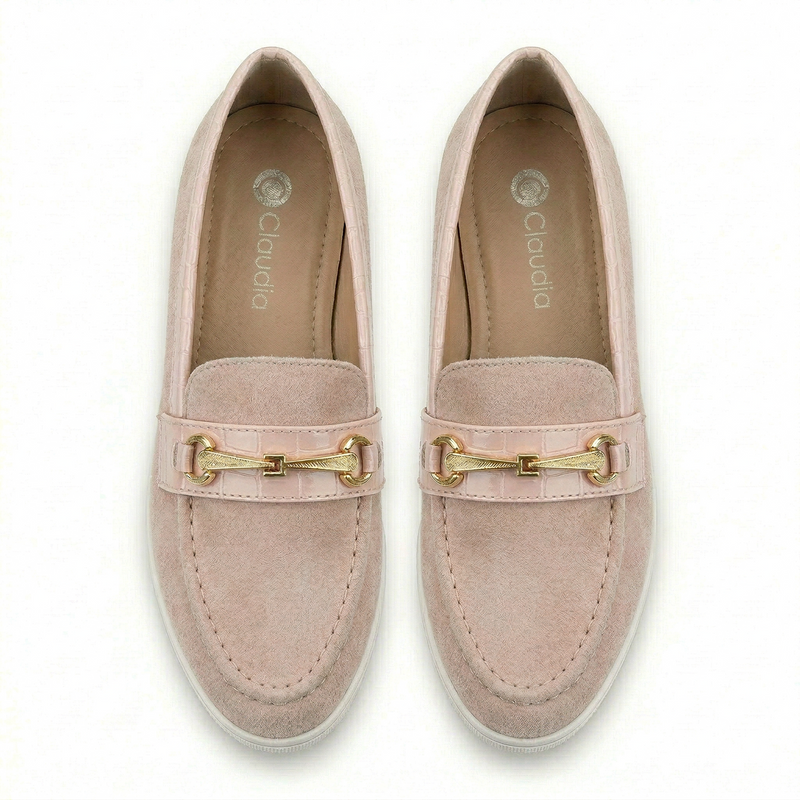 Mocassin Femme Cream Beige Touche Croco – Importé d’Espagne 🇪🇸