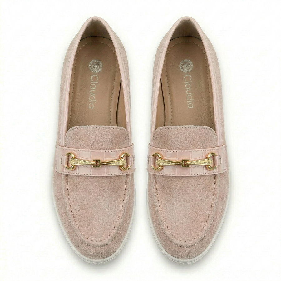 Mocassin Femme Cream Beige Touche Croco – Importé d’Espagne 🇪🇸
