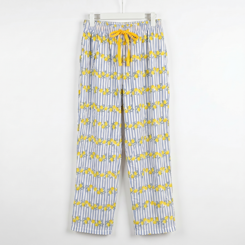 Pyjama Tress Femme Bleu & Jaune – Importé d’Espagne 🇪🇸