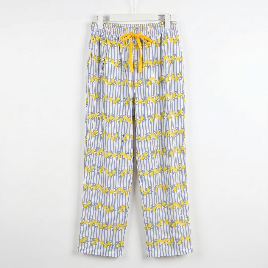Pyjama Tress Femme Bleu & Jaune – Importé d’Espagne 🇪🇸
