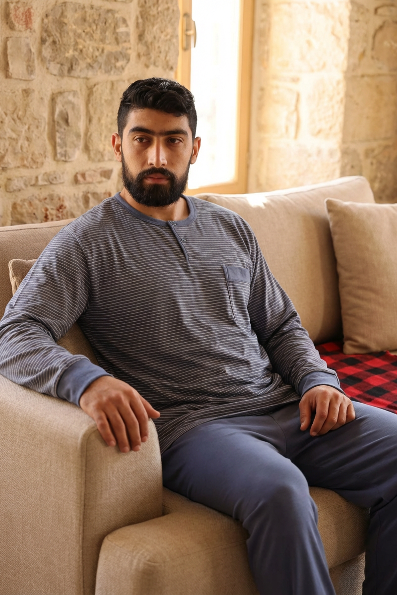 Pyjama Homme Hiver Confort & Style – Coton Premium (KF 48)
