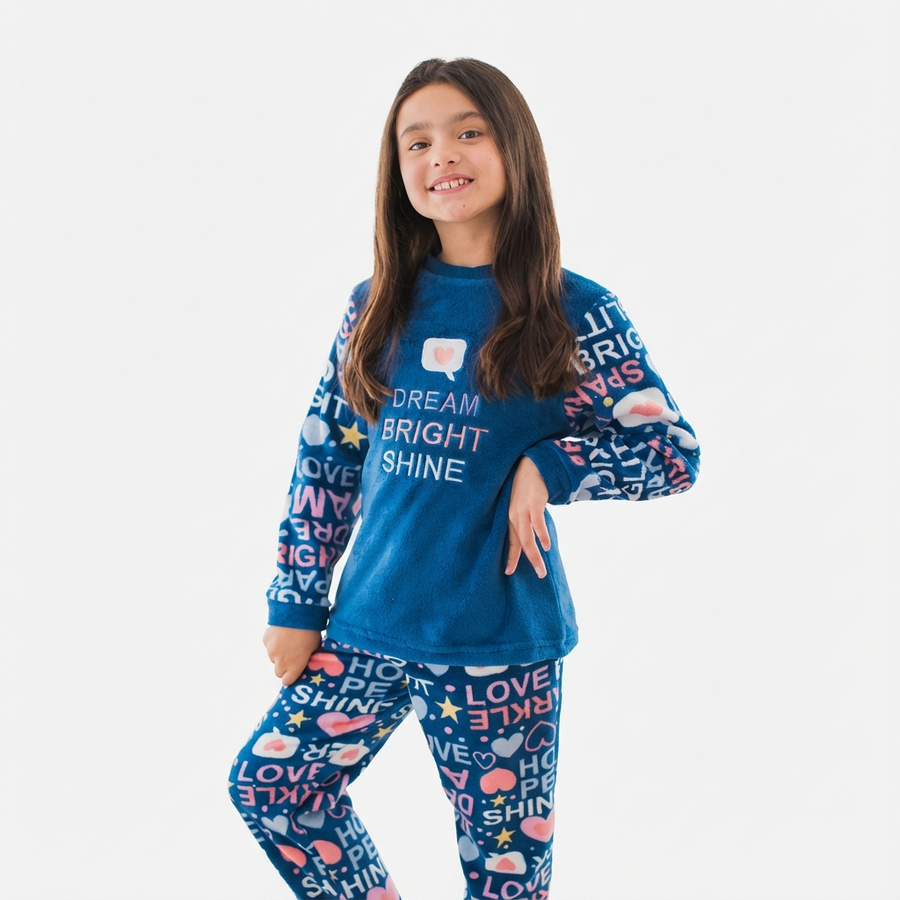 Pyjama Fille Coralina « DREAM BRIGHT SHINE » – Fabriqué en Espagne 🇪🇸