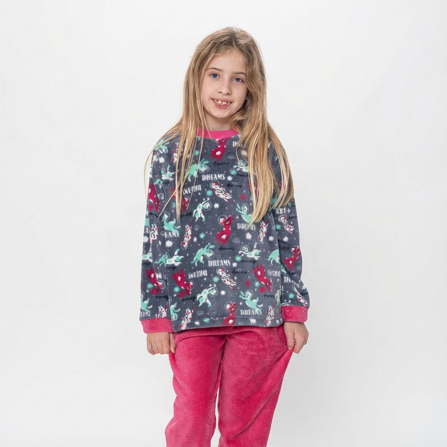 Pyjama Fille polaire « DREAMS » – Fabriqué en Espagne 🇪🇸