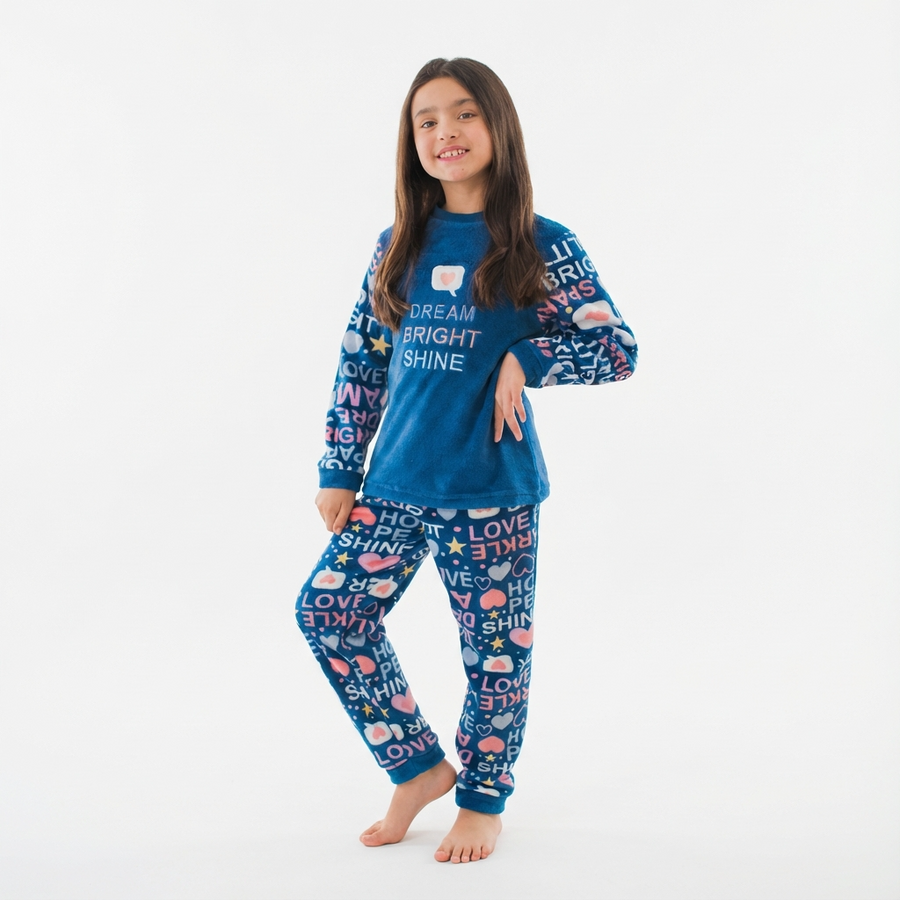Pyjama Fille Coralina « DREAM BRIGHT SHINE » – Fabriqué en Espagne 🇪🇸