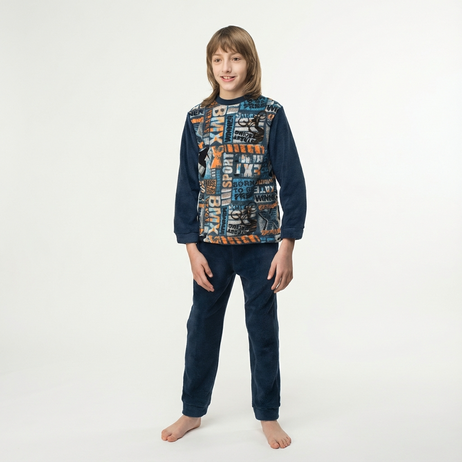 Pyjama Garçon Polaire « SPORT » – Fabriqué en Espagne 🇪🇸