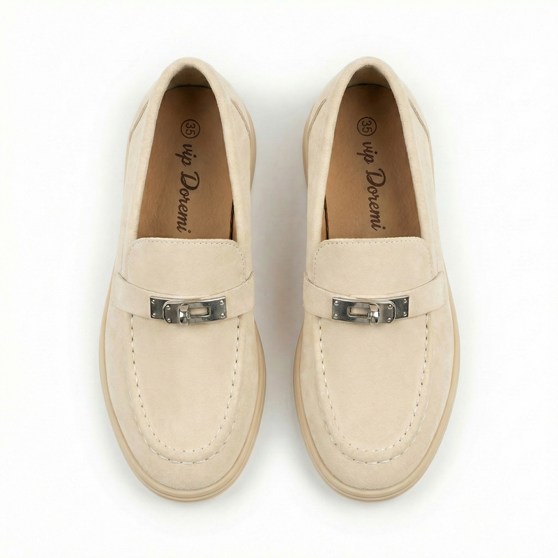 Mocassins enfant beige clair effet suédine – Importés d’Espagne 🇪🇸