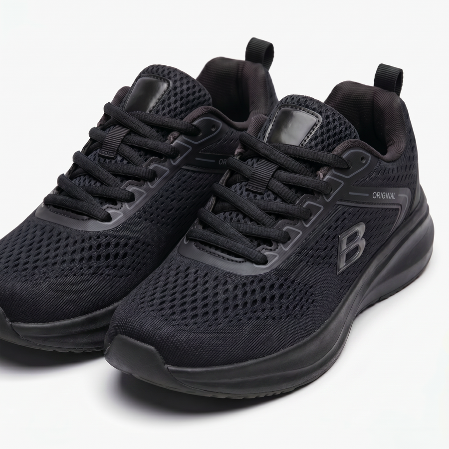 Sneakers Femme Sport – Double Memory Wide Fit – Importées d’Espagne 🇪🇸 – Noir